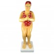 Statue baigneuse plongeuse nageuse en résine maillot rouge 110 cm