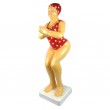 Statue baigneuse plongeuse nageuse en résine maillot rouge 110 cm