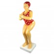 Statue baigneuse plongeuse nageuse en résine maillot rouge 110 cm