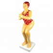 Statue baigneuse plongeuse nageuse en résine maillot rouge 110 cm