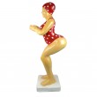 Statue baigneuse plongeuse nageuse en résine maillot rouge 110 cm