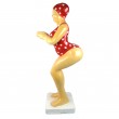 Statue baigneuse plongeuse nageuse en résine maillot rouge 110 cm