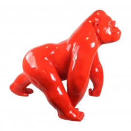 Statue en résine singe gorille rouge - 120 cm