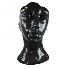 Statue visage DE FEMME XXL en résine noire bronze - 120 cm