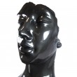 Statue visage DE FEMME XXL en résine noire - 120 cm