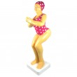 Statue baigneuse plongeuse nageuse en résine maillot fuchsia 110 cm