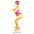 Statue baigneuse plongeuse nageuse en résine maillot fuchsia 110 cm