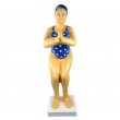 Statue baigneuse plongeuse nageuse en résine maillot bleu 110 cm