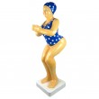 Statue baigneuse plongeuse nageuse en résine maillot bleu 110 cm