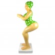 Statue baigneuse plongeuse nageuse en résine maillot vert 110 cm