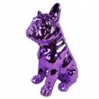 Statue en résine bouledogue Français assis chromé violet - 31 cm