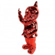 Statue en résine NAIN de jardin doigt d'honneur rouge chromé - 35 cm
