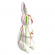 Statue en résine Lapin assis multicolore fond blanc - 53 cm