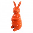 Statue en résine Lapin assis orange - 53 cm