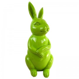 Statue en résine Lapin assis vert pomme - 53 cm