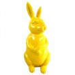 Statue Lapin assis en résine jaune 53 cm