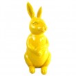 Statue en résine Lapin assis jaune - 53 cm