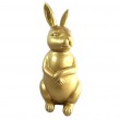 Statue Lapin assis doré en résine 53 cm