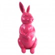 Statue Lapin en résine fuchsia 53 cm