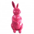 Statue en résine Lapin assis fuchsia - 53 cm