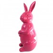 Statue en résine Lapin assis fuchsia - 53 cm