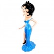 Statue en résine Betty Boop en robe de soirée bleu ciel 95 cm