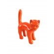 Statue chat en résine queue droite orange 35 cm