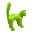 Statue chat en résine queue droite vert pomme 35 cm