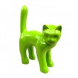 Statue chat en résine queue droite vert pomme 35 cm