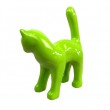 Statue chat en résine queue droite vert pomme 35 cm