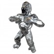 Statue gorille résine origami singe méchant acier argenté debout 80 cm