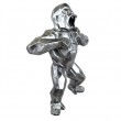 Statue en résine origami gorille singe méchant acier argenté debout 80 cm