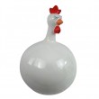 Statue poule en résine coq blanc 50 cm