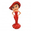 Statue betty boop en résine au chapeau et robe rouge 60 cm