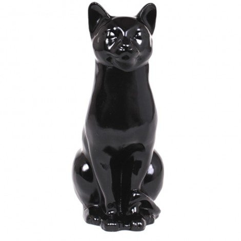 Statue En Resine Chat Noir 40 Cm Prince Decoration