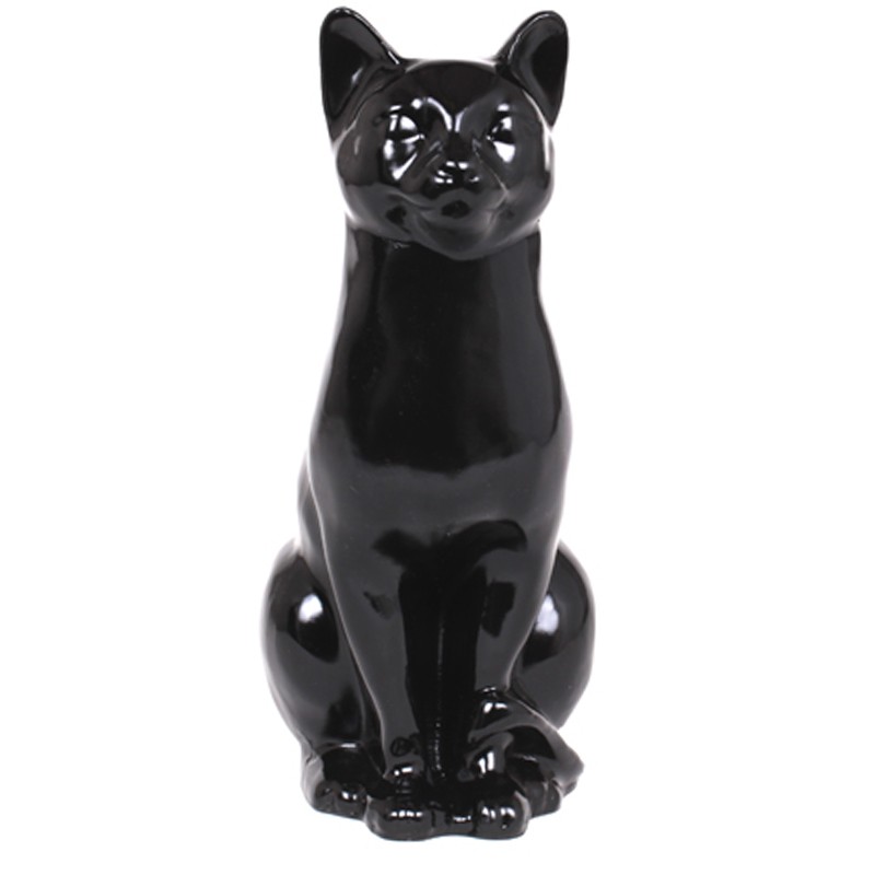 Statue de Chat Décoratif Noir Antique 70cm - Exotic Design