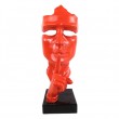 Statue visage résine femme rouge 64 cm
