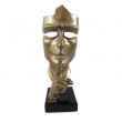 Statue visage résine femme doré 43 cm