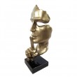 Statue visage résine femme doré 43 cm