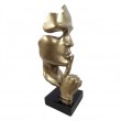 Statue visage résine femme doré 43 cm