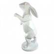 Statue XXL lapin debout blanc origami 110 cm en résine - 1
