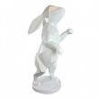 Statue XXL lapin debout blanc origami 110 cm en résine - 2