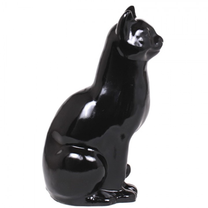 Statue de chat moderne pour le jardin - noir et or ou blanc et argent