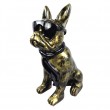 Statue bouledogue Français en résine assis doré antique 60 cm
