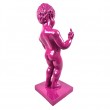 Statue Manneken-Pis en résine fuchsia doigt d'honneur 45 cm