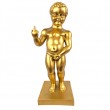 Statue Manneken-Pis en résine dorée doigt d'honneur 45 cm