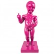 Statue Manneken-Pis en résine fuchsia doigt d'honneur 60 cm