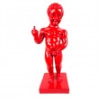 Statue Manneken-Pis en résine rouge doigt d'honneur 60 cm