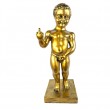 Manneken-Pis en résine dorée antique doigt d'honneur 60 cm