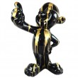 Statue enfant pouce en résine noire et dorée 75 cm